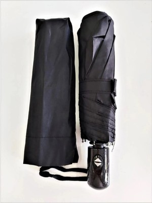 Normadia Su Geçirmez, 8 Telli, Şık ve Dayanıklı Siyah Şemsiye