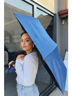 Normadia Şık ve Hafif Mavi Katlanabilir Şemsiye, Pratik ve Kullanışlı Tasarım