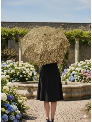 Normadia 8 Telli Otomatik Leopar Desenli Rüzgar Dayanıklı Şemsiye