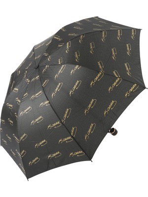 Normadia Şık Siyah Açılır Yarasa Şemsiye, 8 Tellili, Estetik ve Pratik Tasarım