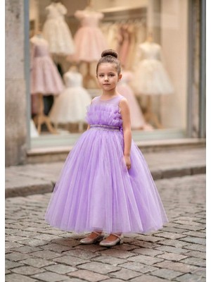 Miaras Kız Çocuk Şık Tasarım Tarlatanlı Abiye