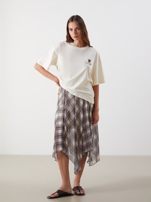 Lc Waikiki Yeni Sezon Beli Fermuarlı Ekose A Kesim Etek