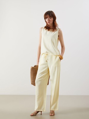 Lc Waikiki Yeni Sezon Beli Lastikli Geniş Paça Kadın Pantolon