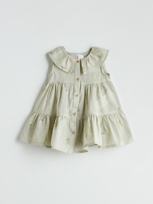 Lc Waikiki Yeni Sezon Bebe Yaka Ucu Fırfırlı Kız Bebek Elbise