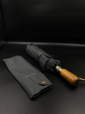 Normadia Çift Katlı Rüzgar Güçlü Fiber Şemsiye, Ahşap Saplı, Şık ve Dayanıklı