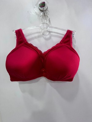 Nergiz Kadın Önü Dantel Detaylı Balensiz Toparlayıcı Kırmızı Sütyen