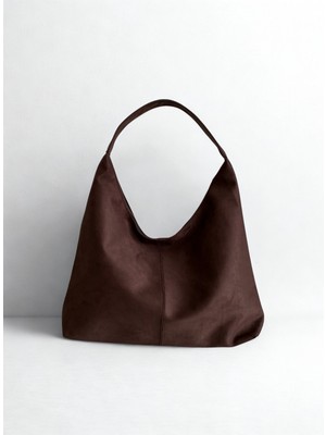 Yako Boho Süet Omuz Çantası – Geniş Hacimli, Günlük & Ofis Kullanım((46×30×11 Cm) Kadın Cantası