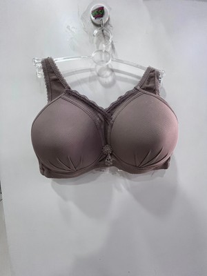 Nergiz Kadın Önü Dantel Detaylı Balensiz Toparlayıcı Vizon Sütyen