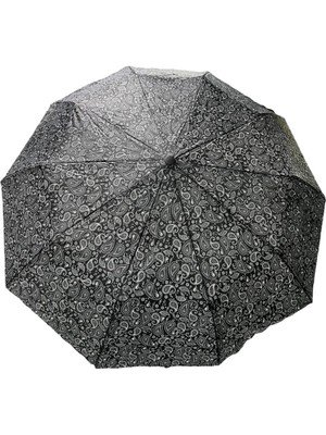 Normadia Şemsiye, Siyah Desenli, Otomatik Açılır, Hafif ve Şık Tasarım