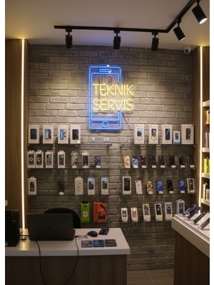 Dekoraven Teknik Servis Logolu Telefon Figürlü Dekoratif Neon Tabela