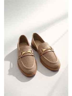 Les Passent Kadın Marie Nud Triko Metal Tokalı Kadın Loafer Günlük Makosen Ayakkabı