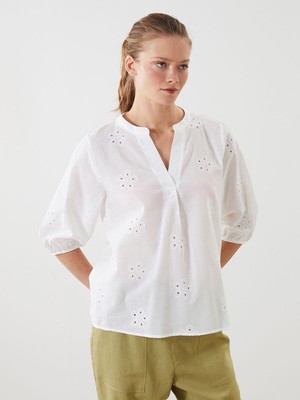 Lc Waikiki Yeni Sezon Kaçık Yaka Çiçekli Kadın Bluz