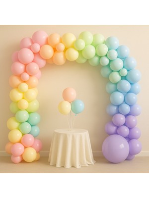 Balonsan Makaron Balon Seti 120 Adet ( Pembe-Sarı-Yeşil-Somon-Mavi-Lila )