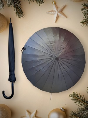 Normadia Siyah 24 Telli Fiber Ultra Premium Baston ve Şemsiye Seti