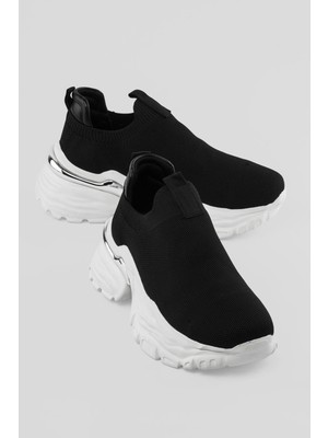 Mubiano Kadın Sneaker Kalın Taban Slip On Spor Ayakkabı Aurex Siyah
