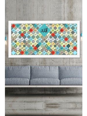 Morfil Sanat Atölyesi Esmaül Hüsna Allahın 99 Ismi Islami Dini Hat Kanvas Tablo