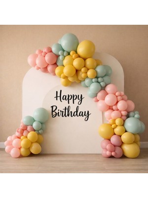 Balonsan Balon Seti 100 Adet ( Toz Pembe-Pembe-Zerdeçal-Kış Yeşili )