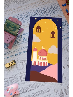 Charmbi Çocuklar Için Özel Tasarım Seccade – Kaymaz Taban & Renkli Desenler Dijital Baskı