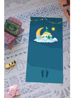 Charmbi Çocuklar Için Özel Tasarım Seccade – Kaymaz Taban & Renkli Desenler Dijital Baskı