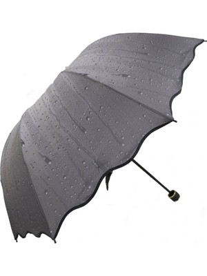 Normadia Gri Yağmur Desenli Kadın Manuel Şemsiye, Şıklık ve Pratiklik Bir Arada