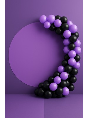 Balonsan Balon Seti 60 Adet ( Siyah-Lila )