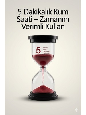 Lowell Home 5 Dakika Kırmızı Kum Saati - Dekoratif Cam Zamanlayıcı -Mutfak, Ders ve Oyun Süre Ölçer Rsyt-Lw