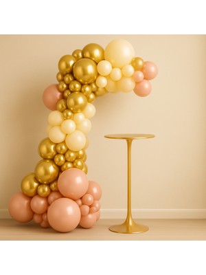 Balonsan Balon Seti 90 Adet ( Pink Blush-Deniz Kumu-Krom Altın )