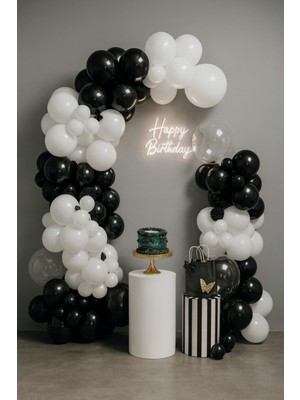 Balonsan Balon Seti 50 Adet ( Siyah-Beyaz-Şeffaf)