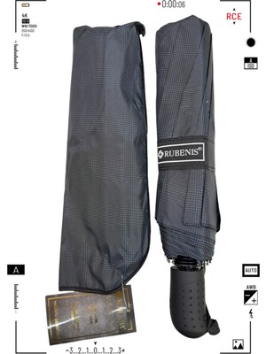 Rubenis Şemsiye, 10 Telli, 3 Kırmalı, Otomatik Açılır, Dayanıklı ve Şık Tasarım