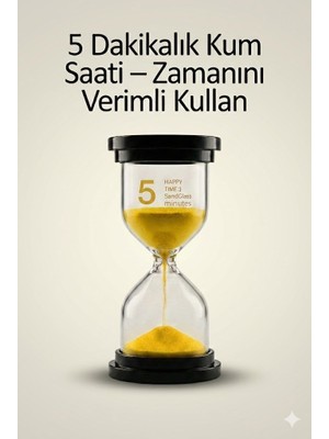 Lowell Home 5 Dakika Sarı  Kum Saati - Dekoratif Cam Zamanlayıcı -Mutfak, Ders ve Oyun Süre Ölçer Rsyt-Lwl3