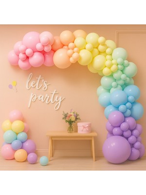 Balonsan Makaron Balon Seti 120 Adet ( Pembe-Sarı-Yeşil-Somon-Mavi-Lila )