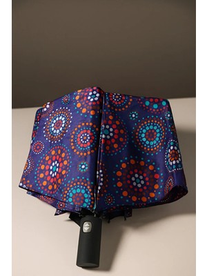 Normadia Otomatik Fiber Tel Kılıflı Mandala ve Etnik Desenli Şemsiye