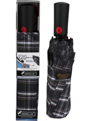 Normadia Tam Otomatik Rüzgar Şemsiyesi, 10 Fiber Tel, Lacivert, Güçlendirilmiş