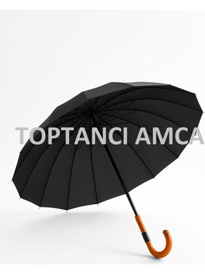 Normadia 16 Telli Büyük Boy Fiber Şemsiye, Siyah Yağmur Koruyucu
