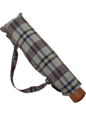 Normadia Otomatik Açılır Bayan Şemsiye, 90 cm Çap, Çanta Boy, Lacivert ve Yeşil Ekose