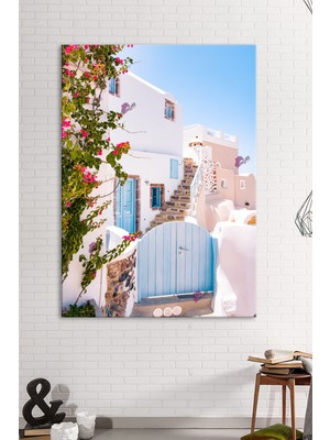 Morfil Sanat Atölyesi Akdeniz Santorini Taşev Dekoratif Manzara Kanvas Tablo (7 Farklı Ölçü)
