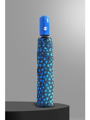 Normadia Renkli 8 Tellili Kalp Desenli Otomatik Şemsiye, Şık ve Kullanışlı