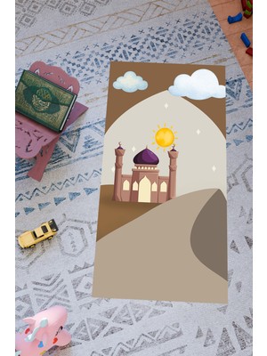 Charmbi Çocuklar Için Özel Tasarım Seccade – Kaymaz Taban & Renkli Desenler Dijital Baskı