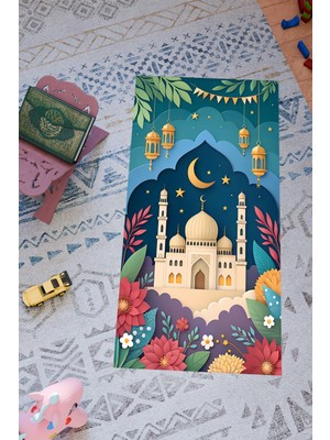 Charmbi Çocuklar Için Özel Tasarım Seccade – Kaymaz Taban & Renkli Desenler Dijital Baskı