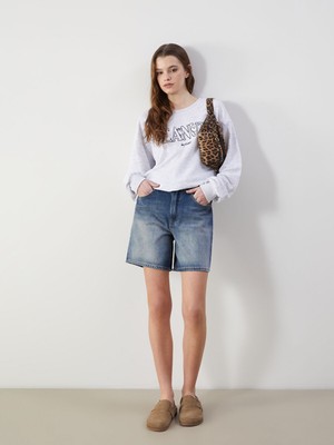 Lc Waikiki Yeni Sezon Yüksek Bel Ekstra Dar Fit Kadın Jean Şort