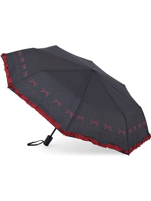 Normadia Renkli ve Puantiyeli Otomatik Fiber Tel Şemsiye, Şık ve Hafif Tasarım