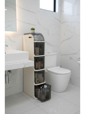 5 Bölmeli Şeffaf Çekmeceli Tekerlekli Çok Amaçlı Düzenleyici Organizer