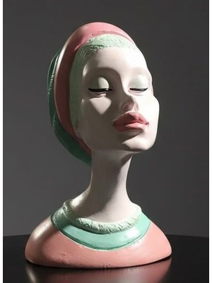 Geray Design Afrikalı Eşarplı Kadın Büst Ev Dekorasyon Hediyelik Ürün