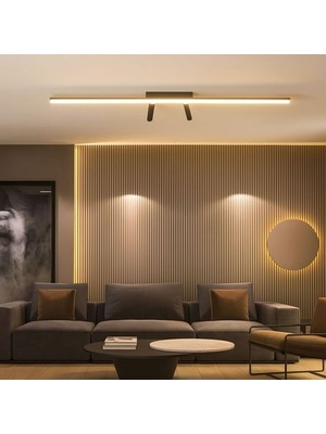 Avizen Lighting Project Modern Salon Yatak Odası Ledli Avize Dekoratif Aydınlatma Siyah Kasa Günışığı