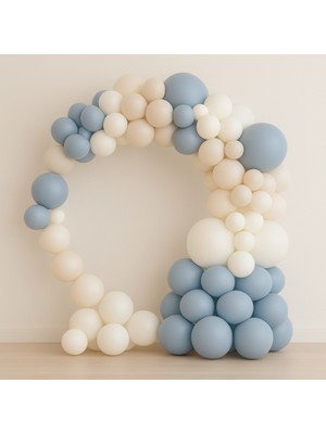 Balonsan Balon Seti 90 Adet ( Fırtına Mavi-Beyaz-Deniz Kumu )