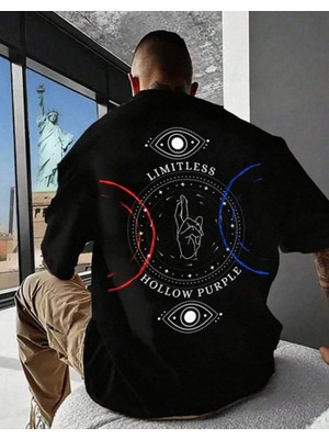 Punix Punıx Büyük Beden Lımıtless Sırt Baskılı Tam Yazlık Erkek Battal T-Shırt