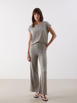 Lc Waikiki Yeni Sezon Beli Lastikli Dokulu Kadın Pantolon