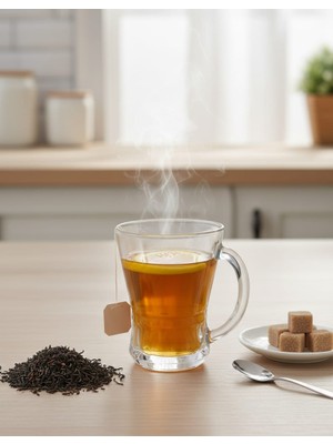 Veyla Style 6'lı Cam Kulplu Çay Bardağı Seti