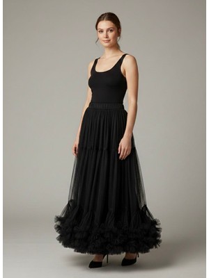 Rabiossa Kadın Kat Kat Tül Maxi Etek