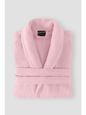 Ellaline %100 Pamuk Pudra Pembe Kadın Bornoz | Banyo, Spa, Havuz, Çeyiz ve Plaj Için Havlu Kumaş